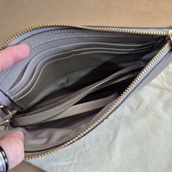 Tory Burch Gray Leather Clutch - Picture 3 of 9